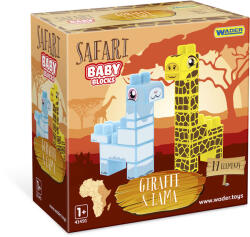 Wader Wader: Baby Blocks Safari cuburi de construcții - girafă și lamă (41500)