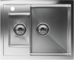 Klarstein TitanSteel konyhai mosogató, 61 x 50 cm, 2 mosogató, rozsdamentes acél, tűzálló (SIK1-TitanS-1.5ss) (SIK1-TitanS-1.5ss) - klarstein
