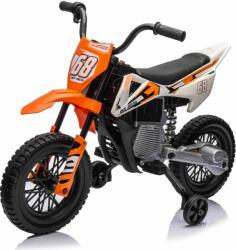 Beneo Motocicleta electrica MOTOCROSS portocalie, baterie 12V, roti moi EVA (MOTO_CROSS_ORANGE)