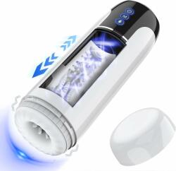 Paloqueth Ares Automatic Telescopic Masturbator with Vibrations & 3D Realistic Texture White