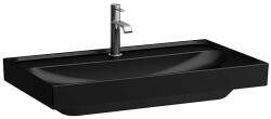 Laufen MEDA Mosdó, 80 cm, túlfolyónyílás nélkül, egy csaplyukkal, Fekete matt H8101177161111 (H8101177161111)