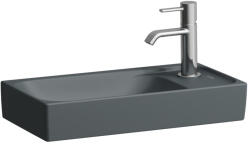 Laufen MEDA Kézmosó, aszimmetrikus, jobb oldali armatúrapaddal, túlfolyónyílás nélkül, 1 csaplyukkal jobb oldalon, Graphite matt H8151137581141 (H8151137581141)