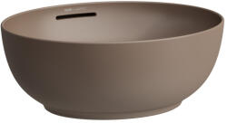 Laufen ILBAGNOALESSI Mosdótál, 45 cm, ovális, túlfolyóval, kerámia lefolyószelep takaróval, csaplyuk nélkül, Matt kávé H8189761881091 (H8189761881091)