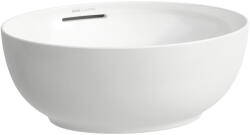 Laufen ILBAGNOALESSI Mosdótál, 45 cm, ovális, túlfolyóval, kerámia lefolyószelep takaróval, csaplyuk nélkül, Fehér LCC bevonattal H8189764001091 (H8189764001091)