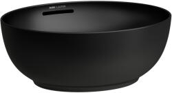 Laufen ILBAGNOALESSI Mosdótál, 45 cm, ovális, túlfolyóval, kerámia lefolyószelep takaróval, csaplyuk nélkül, Fekete matt H8189767161091 (H8189767161091)