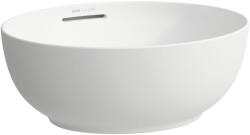Laufen ILBAGNOALESSI Mosdótál, 45 cm, ovális, túlfolyóval, kerámia lefolyószelep takaróval, csaplyuk nélkül, Matt fehér H8189767571091 (H8189767571091)
