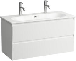 Laufen LUA Combipack 1000 mm, "vékony" mosdókagyló mosdóval 2 fiókkal, két csaplyuk, Fényes fehér H8600882611071 (H8600882611071)