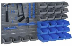 Art Panou scule, PP, cu 28 de cutii pentru depozitare, 10 carlige, 4 suporturi, gri si albastru, max 30 kg, 95x54 cm (AR159552)