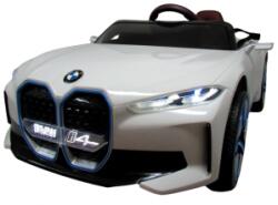 R-Sport Masinuta electrica cu telecomanda, roti din spuma EVA, scaun din piele ecologica, varsta 1-5 ani, BMW I4 - Alb (EDIBMWI4ALB)