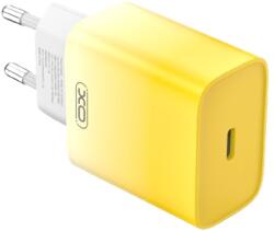 Telefon töltő: XO CE18 - Type-C (USB-C) fehér/sárga hálózati töltőfej, 30W