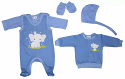 AB ABR 5 részes belül bolyhos baba szett elefánt mintával - Kék (56)