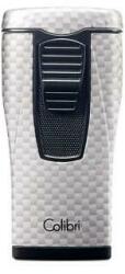 Colibri Monaco Silver Carbon Fiber hármas piramis lángú szúrólángos szivar öngyújtó - ezüst karbon mintás (C-LI880T11)