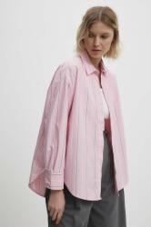 ANSWEAR pamut ing női, galléros, rózsaszín, relaxed - rózsaszín M - answear - 16 190 Ft