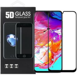 Samsung Galaxy A70 üvegfólia, tempered glass, előlapi, 5D, edzett, hajlított, fekete kerettel
