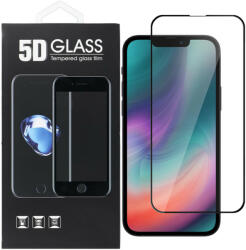 Apple 13 Mini üvegfólia, tempered glass, előlapi, 5D, edzett, hajlított, fekete kerettel