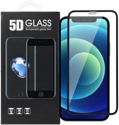 Apple 12 Pro Max üvegfólia, tempered glass, előlapi, 5D, edzett, hajlított, fekete kerettel