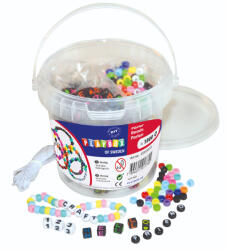 Playbox PlayBox: Színes és betűs 1000 db-os fűzhető gyöngy szett dobozban (2471433) - jatekshop