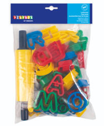 Playbox PlayBox: Műanyag gyurma formázó szett kiszúró formákka lés sodrófával 42 db-os (2471434) - jatekshop
