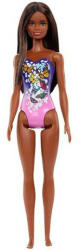 Mattel Beach Barbie - Barna bőrű baba lila-pink mintás fürdőruhában (MTLDWJ99_5)