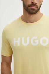 Hugo pamut póló sárga, férfi, nyomott mintás - sárga XL - answear - 18 990 Ft