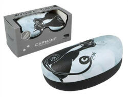 Hanipol Carmani Napszemüvegtartó 16x7x7cm, műbőr/műanyag, fekete macskás