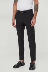 Calvin Klein gyapjú nadrág fekete, egyenes - fekete 54