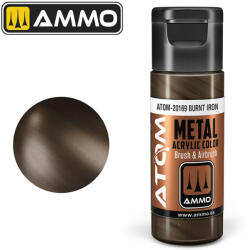 AMMO by MIG Jimenez AMMO ATOM METALLIC Burnt Iron Acrylic Paint 20 ml (ATOM-20169)