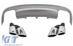 KITT Hátsó lökhárító diffúzor kipufogóvégekkel AUDI A5 8T 2 ajtós Coupe/Cabriolet (2012-2015) modellekhez, S5 Dizájn (CORDAUA58TS52D)