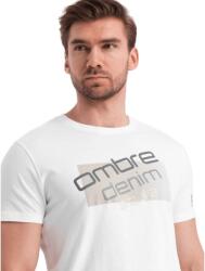  OMBRE Férfi pamut póló V1 logóval OM-TSPT-0139 fehér MDN125224 XL