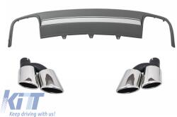 KITT Hátsó lökhárító diffúzor kipufogóvégekkel AUDI A4 B8 Facelift (2012-2015) Limousine / Avant modellekhez, S4 Dizájn (CORDAUA4B8S4F)