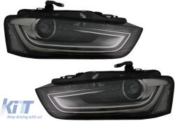 KITT Lightning LED nappali menetfényes első lámpa AUDI A4 B8.5 Facelift (2012-2015) modellekhez, Fekete (HLAUA4B8F)