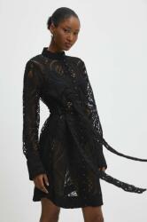 ANSWEAR pamut ruha fekete, mini, harang alakú - fekete S/M - answear - 20 990 Ft