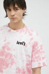 Levi's pamut póló rózsaszín, mintás - rózsaszín M