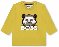 HUGO BOSS baba pamut hosszú ujjú zöld, nyomott mintás - zöld 74