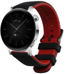 kwmobile Curea kwmobile pentru Huawei Watch GT3 (42mm)/Watch GT2 (42mm)/Watch 2, Silicon, Negru/Rosu, 61309.01 (61309.01)