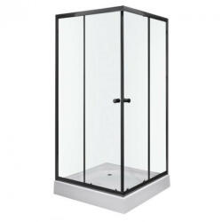 Kerra Olga SQ Black 80x80 cm szögletes zuhanykabin zuhanytálcával