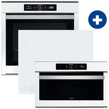 Whirlpool AKZM8480WH Beépíthető sütő + WHI WLS5360BF/W indukciós főzőlap + Whirlpool AMW730/WH mikrohullámú sütő