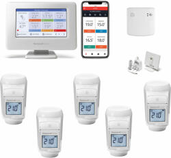Honeywell Home Evohome ATP931GM4052, inteligent, Wi-Fi, kit control 5 radiatoare (ATP931GM4052+5HR93EE)