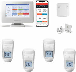 Honeywell Home Evohome ATP931GM4052, inteligent, Wi-Fi, kit control 4 radiatoare (ATP931GM4052+4HR93EE)