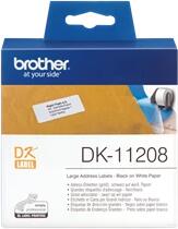 Brother Etikett címke DK-11208, Nagy etikett címke, Elővágott (stancolt), Fehér alapon fekete, 400 db (DK11208) - bestbyte