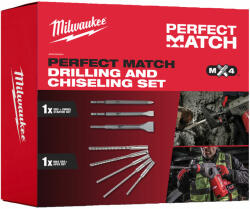 Milwaukee PERFECT MATCH SDS+ MX4 fúrószár és véső készlet