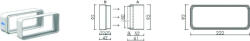 AIRA MARES AIRA - Légtechnikai elem lapos csatorna adapter Quadro sorozathoz 222x92 mm