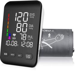SANITAYAKI U81 CH digitális karos vérnyomásmérő megvilágított képernyővel, 2x90 memória, automata stop, mandzsetta 22-42 cm, fekete/fehér (TUR469)