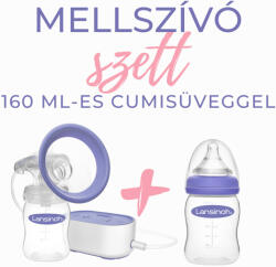 Lansinoh 2 fázisú kompakt elektromos mellszívó 160ml cumisüveggel és mintacsomaggal szettben - babycenter-online