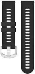 Ricardo Curea Quick Release 18 mm, silicon, negru, cataramă argintie (Garmin Venu 2S, Vívoactive 4S, Forerunner 265S, Venu 3S etc. )