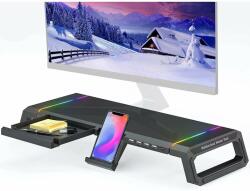  Multifunkciós monitor/laptop állvány, 7 RGB játékvilágítás, 4 USB (EVO112)
