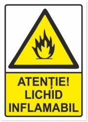 Indicator Atentie lichid inflamabil, 148x210mm IAA5ALI