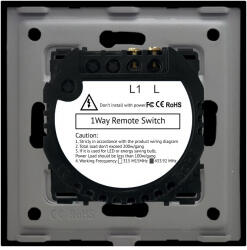 Luxion Intrerupator Simplu cu Touch din Sticla si Rama de Aluminiu LUXION RF433 Negru (LX-MT-R101A-B)