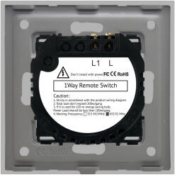 Luxion Intrerupator Simplu cu Touch din Sticla si Rama de Aluminiu LUXION RF433 Gri (LX-MT-R101A-GY)