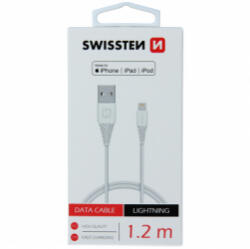 SWISSTEN Cablu Date si Incarcare USB-A - Lightning Swissten 18W 1.2m Alb 71526501 (8595217462045)